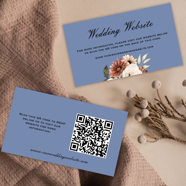 Carte D'accompagnement Site Russe Fleur sauvage Bouquet Blue Mariage (Créateur téléchargé)
