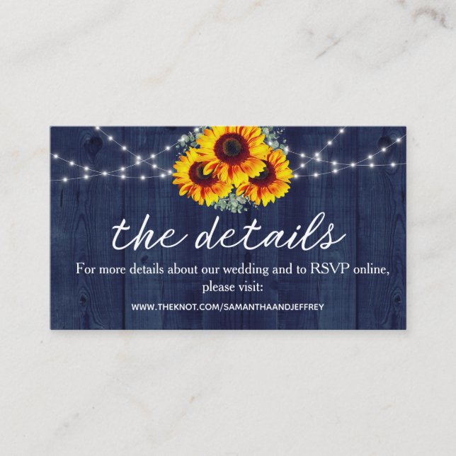 Carte D'accompagnement Site Russe Mariage Blue Wood Online RSVP (Devant)