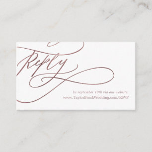 Carte D'accompagnement Site Web de calligraphie d'or du Rose romantique R