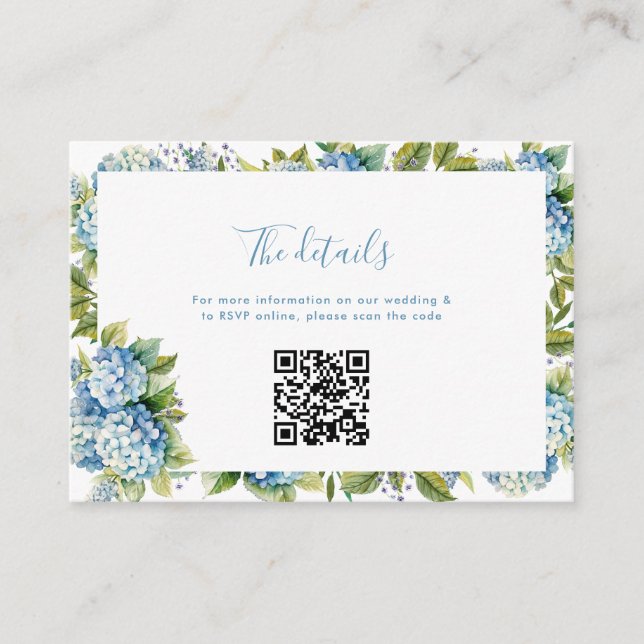 Carte D'accompagnement Site Web de Détails de Mariage Élégant aux Hortens (Devant)