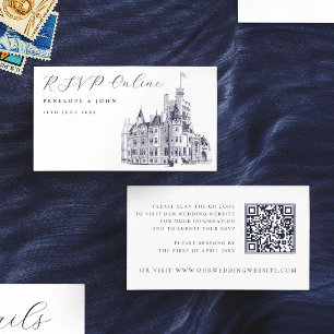 Carte D'accompagnement Site Web de Mariage au Château Élégant Vintage