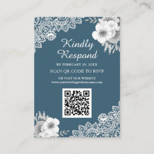 Carte D'accompagnement Site Web de Mariage avec Code QR de Réponse en Den