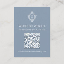 Site Web de Mariage Bleu Poussiéreux Code QR Crête