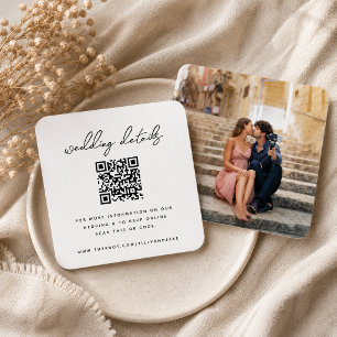 Carte D'accompagnement Site Web de Mariage Code QR Réponse RSVP Photo M