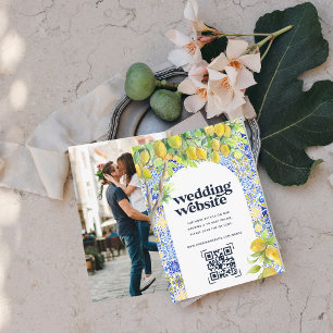 Carte D'accompagnement Site Web de Mariage Code QR Scan Photo