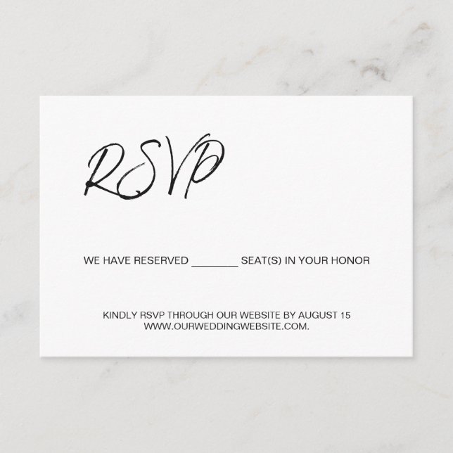 Carte D'accompagnement Site Web de mariage de code QR personnalisé RSVP M (Devant)