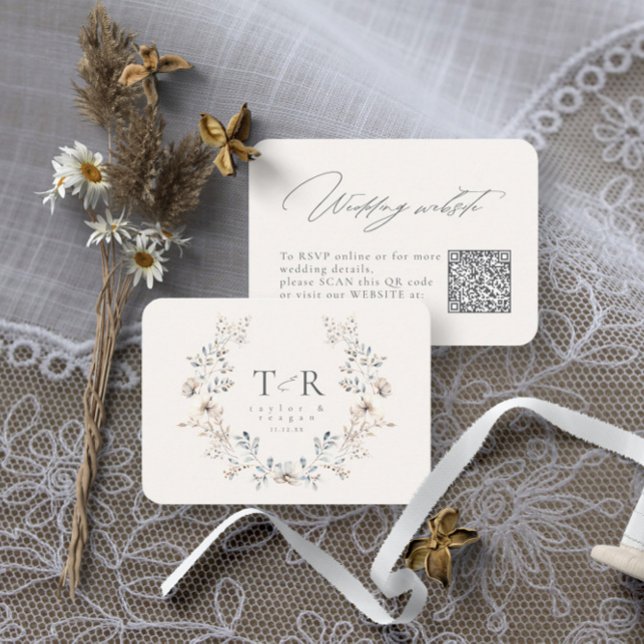 Carte D'accompagnement Site Web de Mariage de couronne de Fleur sauvage D (Créateur téléchargé)