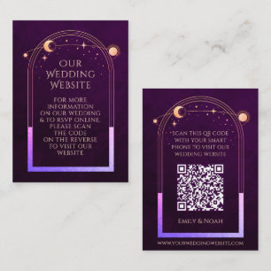 Carte D'accompagnement Site Web de Mariage de prune arc-en-ciel mystique 