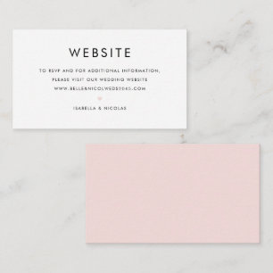 Carte D'accompagnement Site Web de Mariage de typographie minimaliste ros