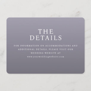 Carte D'accompagnement Site Web de Mariage Minimaliste Lavande Profession