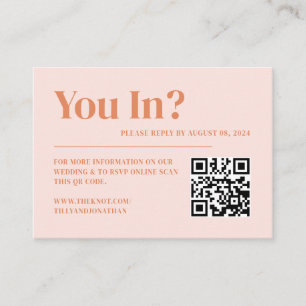 Carte D'accompagnement Site Web de Mariage Rétro Rose et Orange des Année