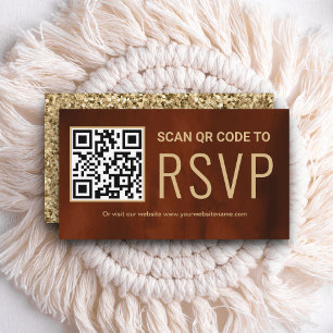 Carte D'accompagnement Site Web de mariage RSVP Code QR Terracotta en lig