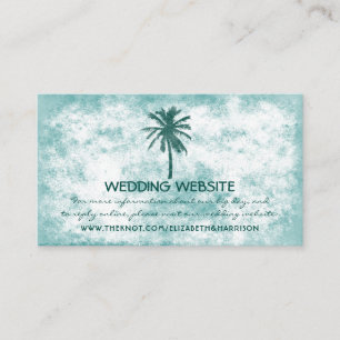 Carte D'accompagnement Site Web de mariage tropical Palm Tree Beach