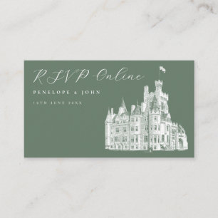 Carte D'accompagnement Site Web de Réponse de Mariage au Château Élégant