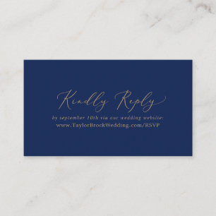 Carte D'accompagnement Site Web Delicy Gold and Navy Mariage RSVP