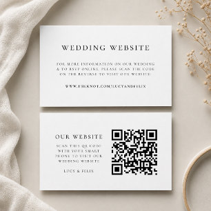 Carte D'accompagnement Site Web du Mariage   Code QR RSVP Élégant Chic