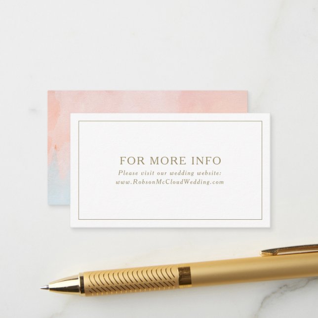 Carte D'accompagnement Site Web du Mariage d'aquarelle Sunset d'été (Devant/Arrière en situation)