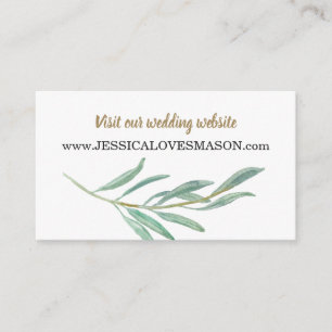 Carte D'accompagnement Site Web du Mariage Rustic Greenery Insérer une ca