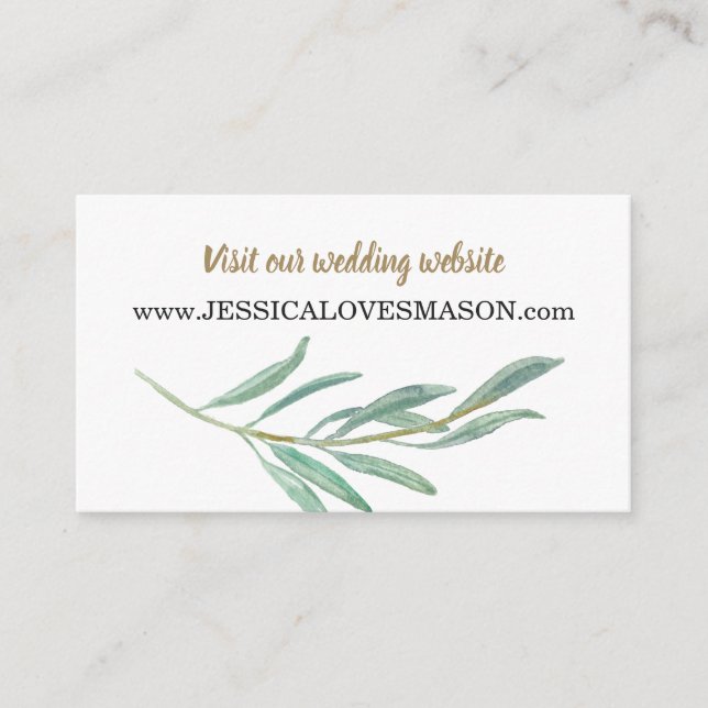 Carte D'accompagnement Site Web du Mariage Rustic Greenery Insérer une ca (Devant)