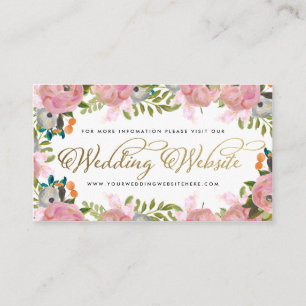 Carte D'accompagnement Site Web fait sur commande floral de mariage de