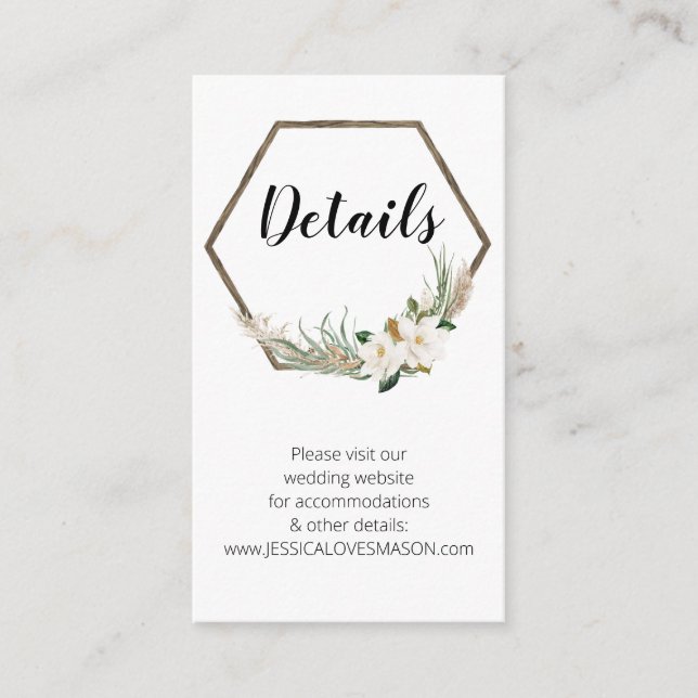 Carte D'accompagnement Site Web Mariage de couronnes de Bohême Insérer un (Devant)