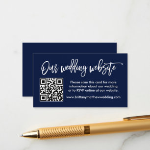 Carte D'accompagnement Site Web Mariage de scripts de brosse moderne QR B