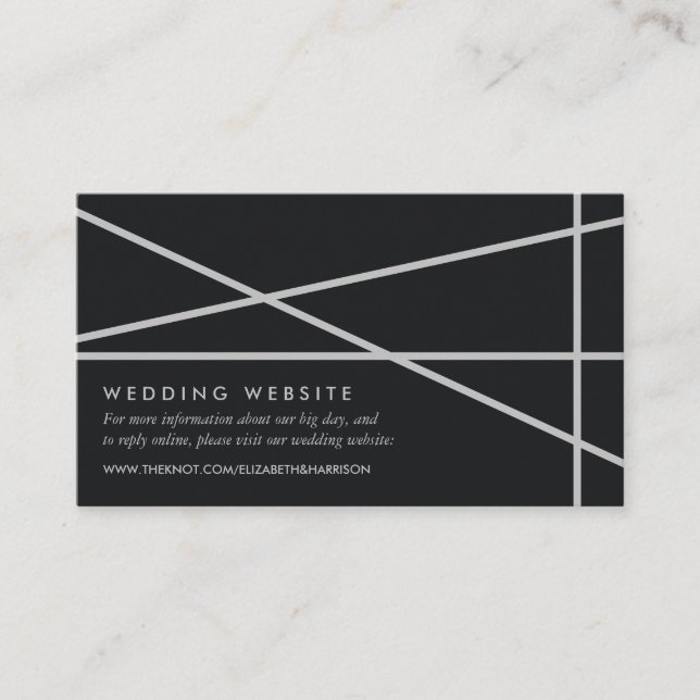 Carte D'accompagnement Site Web Mariage de style géométrique simple (Devant)