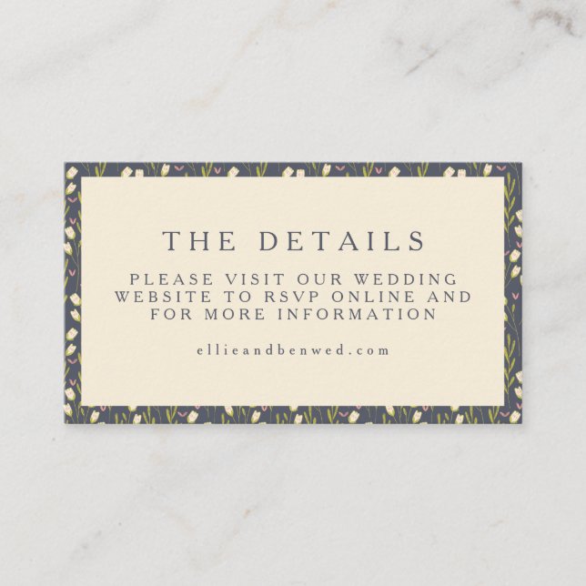 Carte D'accompagnement Site Web Mariage élégant et moderne Jardin Floral  (Devant)