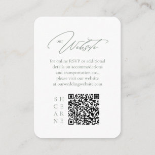 Carte D'accompagnement Site Web Mariage fleur sauvage QR Code Gold ID954