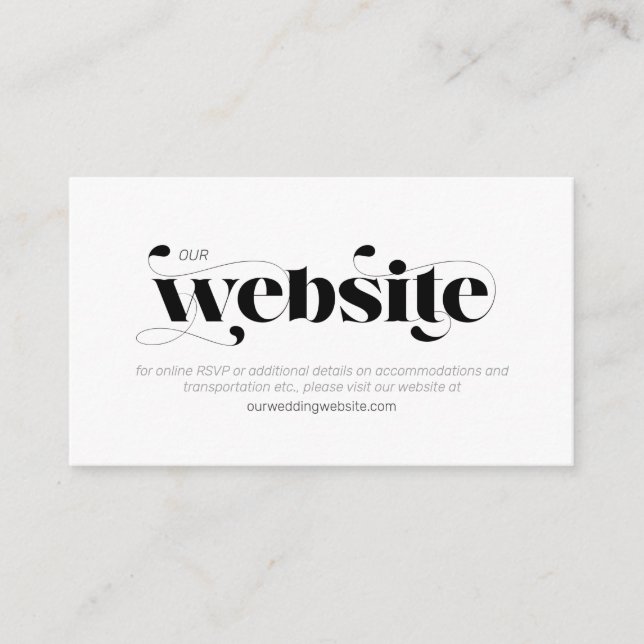 Carte D'accompagnement Site Web Mariage moderne décoratif ID887 (Devant)