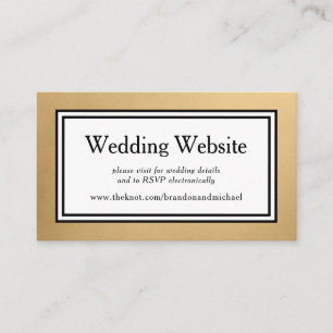 Carte D'accompagnement Site Web Mariage moderne LGBTQ Gold
