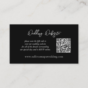 Carte D'accompagnement Site Web Mariage Noir Et Blanc Moderne Encadré C
