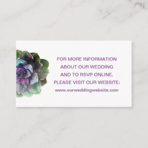 Carte D'accompagnement Site Web mariage ou boîtier d'informations de regi