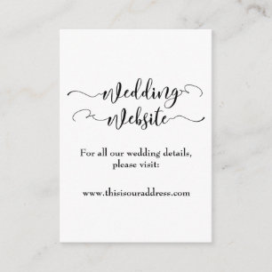 Carte D'accompagnement Site Web Mariage  Script noir et votre photo