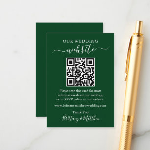 Carte D'accompagnement Site Web minimaliste simple Mariage QR Green