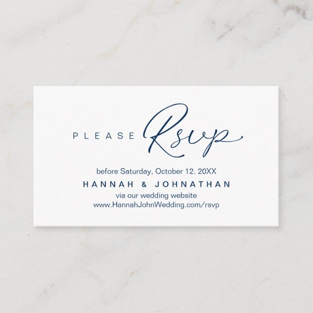 Carte D'accompagnement Site web moderne de Mariage RSVP en ligne (Devant)