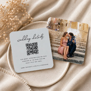 Carte D'accompagnement Site web   QR code Minimum Photo RSVP