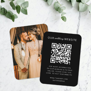Carte D'accompagnement Site web QR code Minimum Photo RSVP