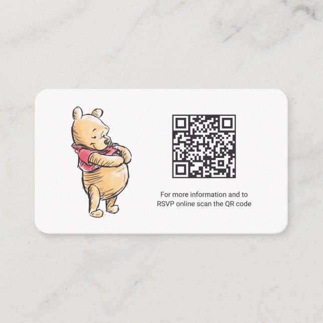Carte D'accompagnement Sketch Winnie le Baby shower Pooh Registre des cad (Devant)