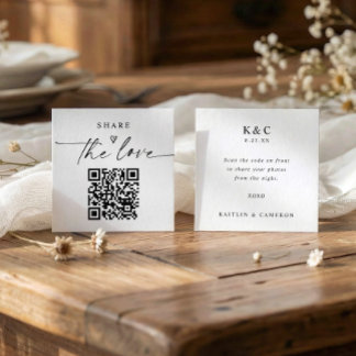 Carte D'accompagnement Small Modern Share the Love Cards with QR Code