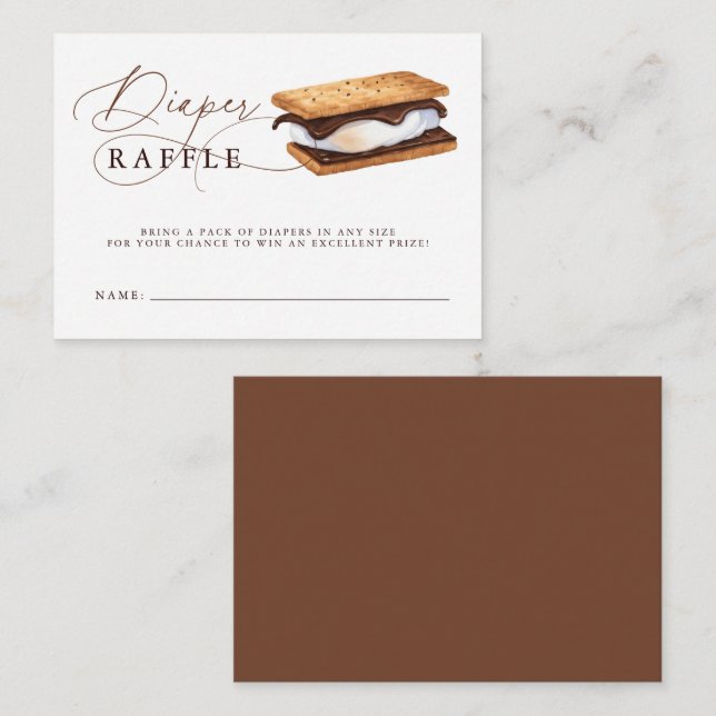 Carte D'accompagnement S'More Baby shower Déchets Raffle (Devant / Derrière)