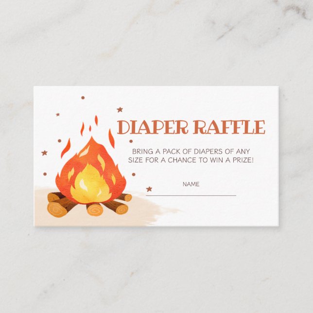 Carte D'accompagnement S'more Bonfire Baby shower Diaper Raffle (Devant)