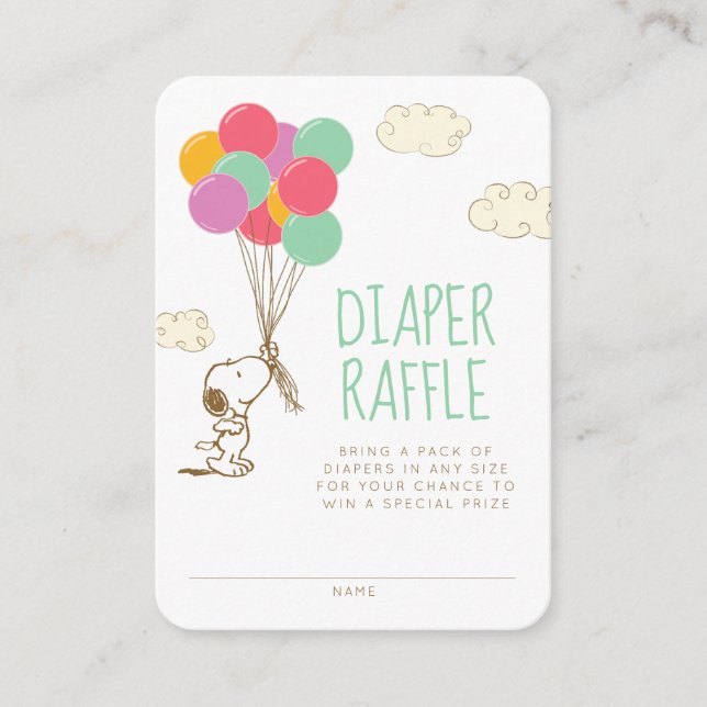 Carte D'accompagnement Snoopy et ballons | BABY SHOWER | Fromage de couch (Devant)