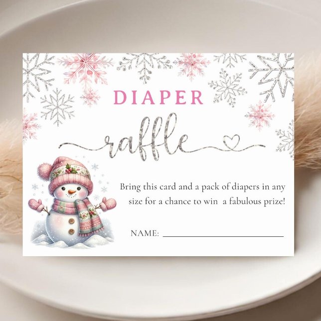 Carte D'accompagnement Snowflake Baby shower Déchets Raffin (Créateur téléchargé)