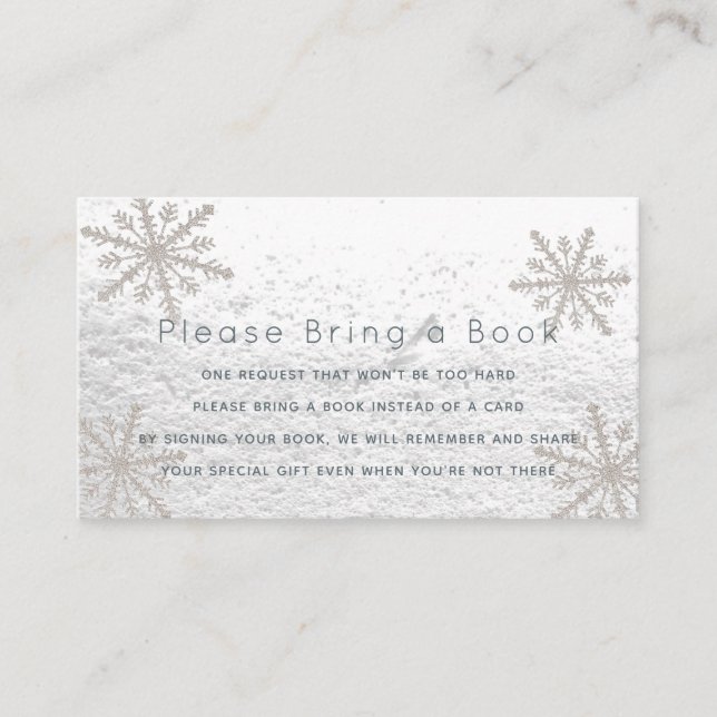 Carte D'accompagnement Snowflakes Argent S'il vous plaît apporter une car (Devant)