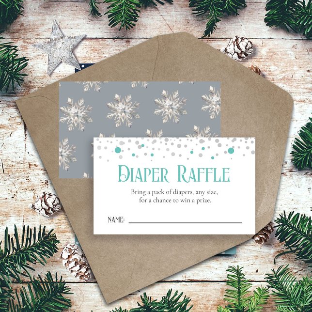Carte D'accompagnement Snowflakes Baby shower Déchets Raffin (Créateur téléchargé)