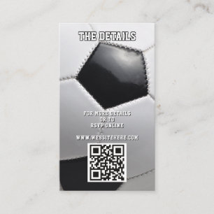 Carte D'accompagnement Soccer Sport QR Code Détails