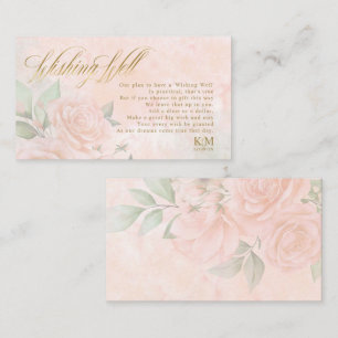 Carte D'accompagnement Soft Blush Mariage Rose Wishing well V1 ID828