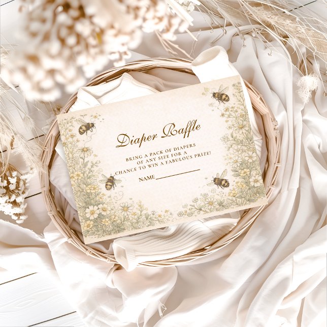 Carte D'accompagnement Soft Meadow Honey Bee Diapper Raffle (Créateur téléchargé)