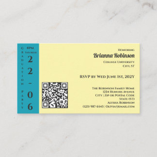 Carte D'accompagnement Soft Yellow Photo Modern Graduation Party